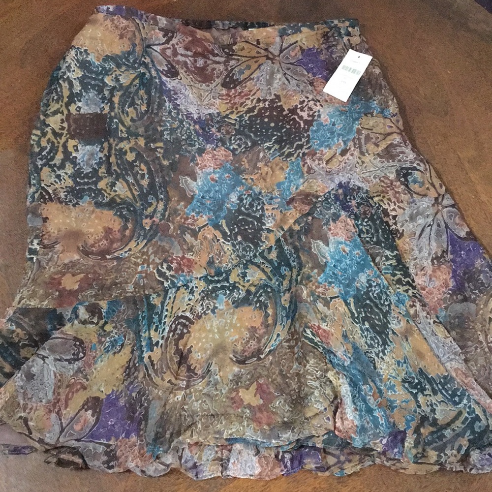 NWT Coldwater Creek Textured Paisley Skirt